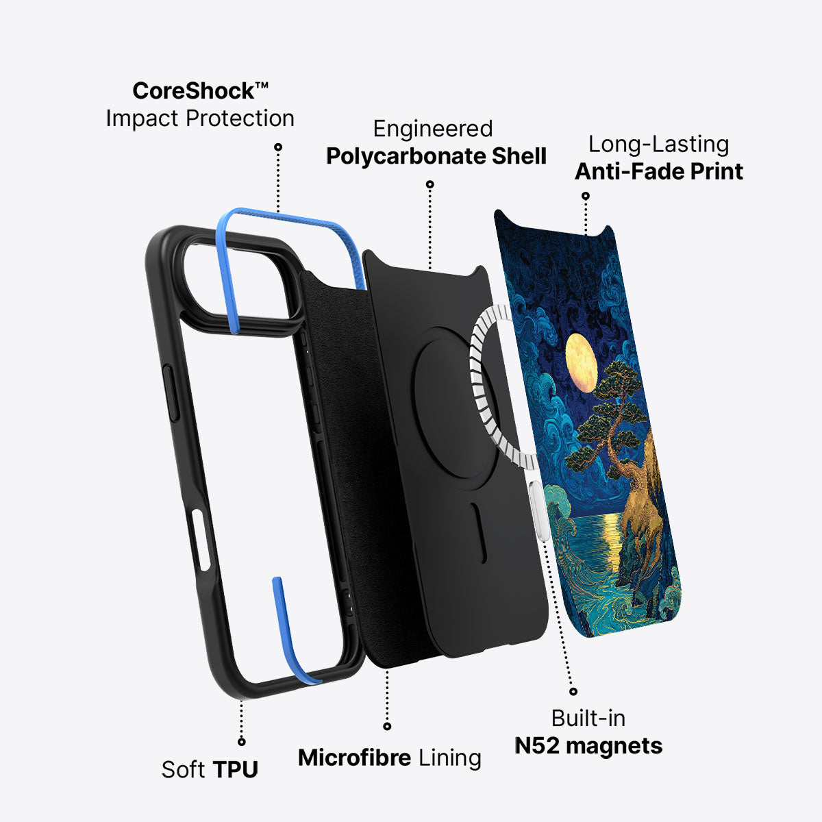 iPhone Air case construction – Moonlit Tide phone case