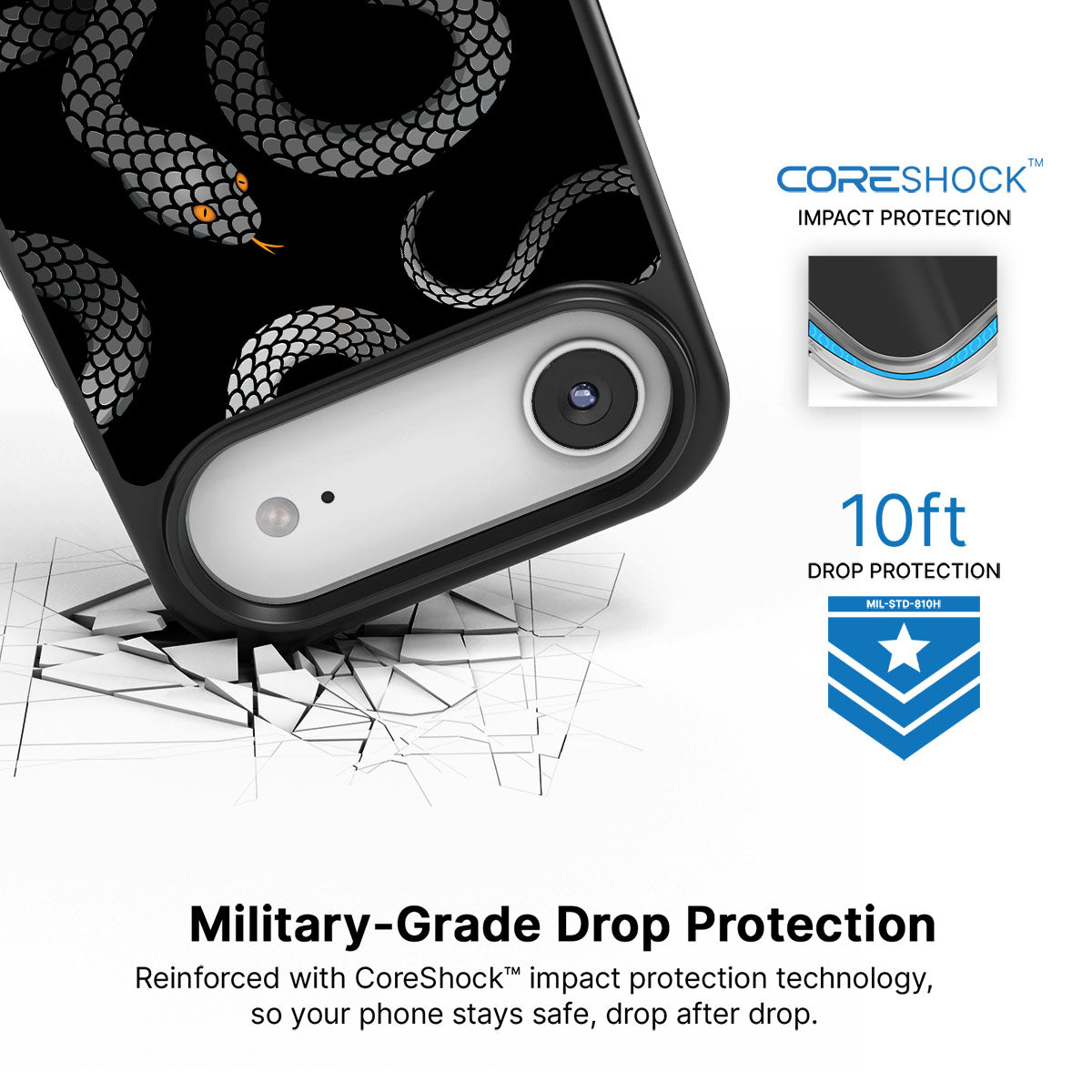 Noir Serpent - iPhone 17 Air Case #case type_core (magsafe), #case type_core (non magsafe)