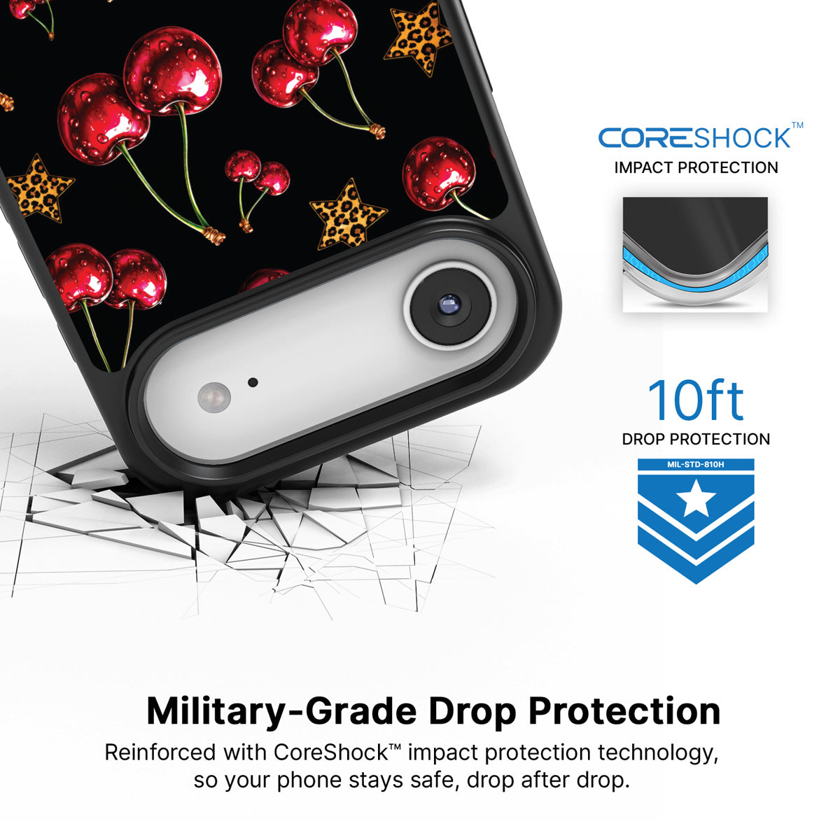Rebel Cherry iPhone Air case with drop protection