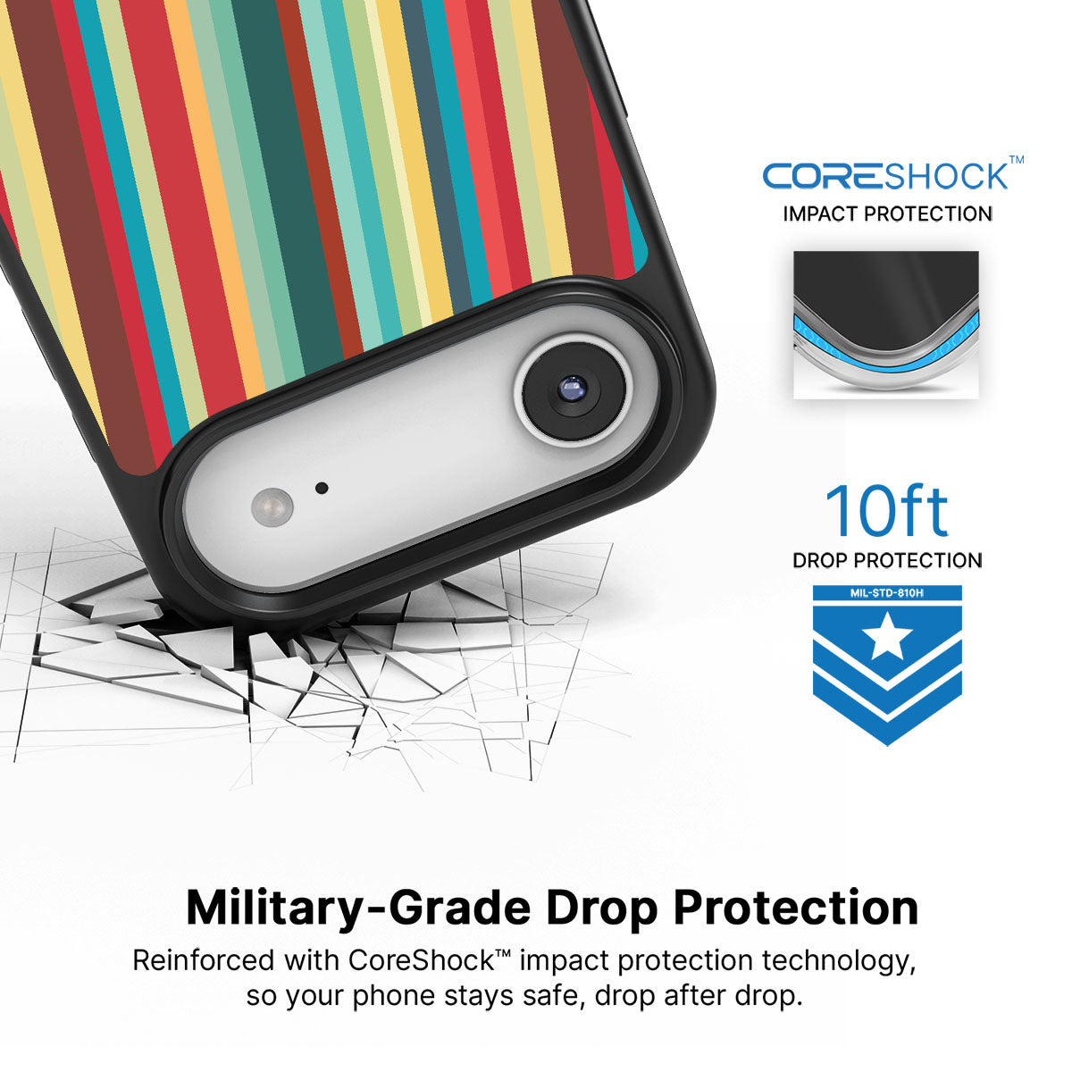 Retro Stripes - iPhone 17 Air Case #case type_core (magsafe), #case type_core (non magsafe)