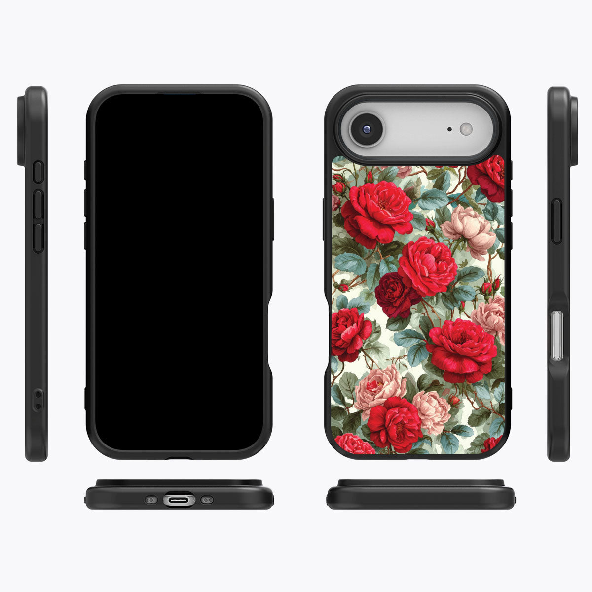 Red Floral Designer iPhone Air Case – Ruby Roses | MagSafe