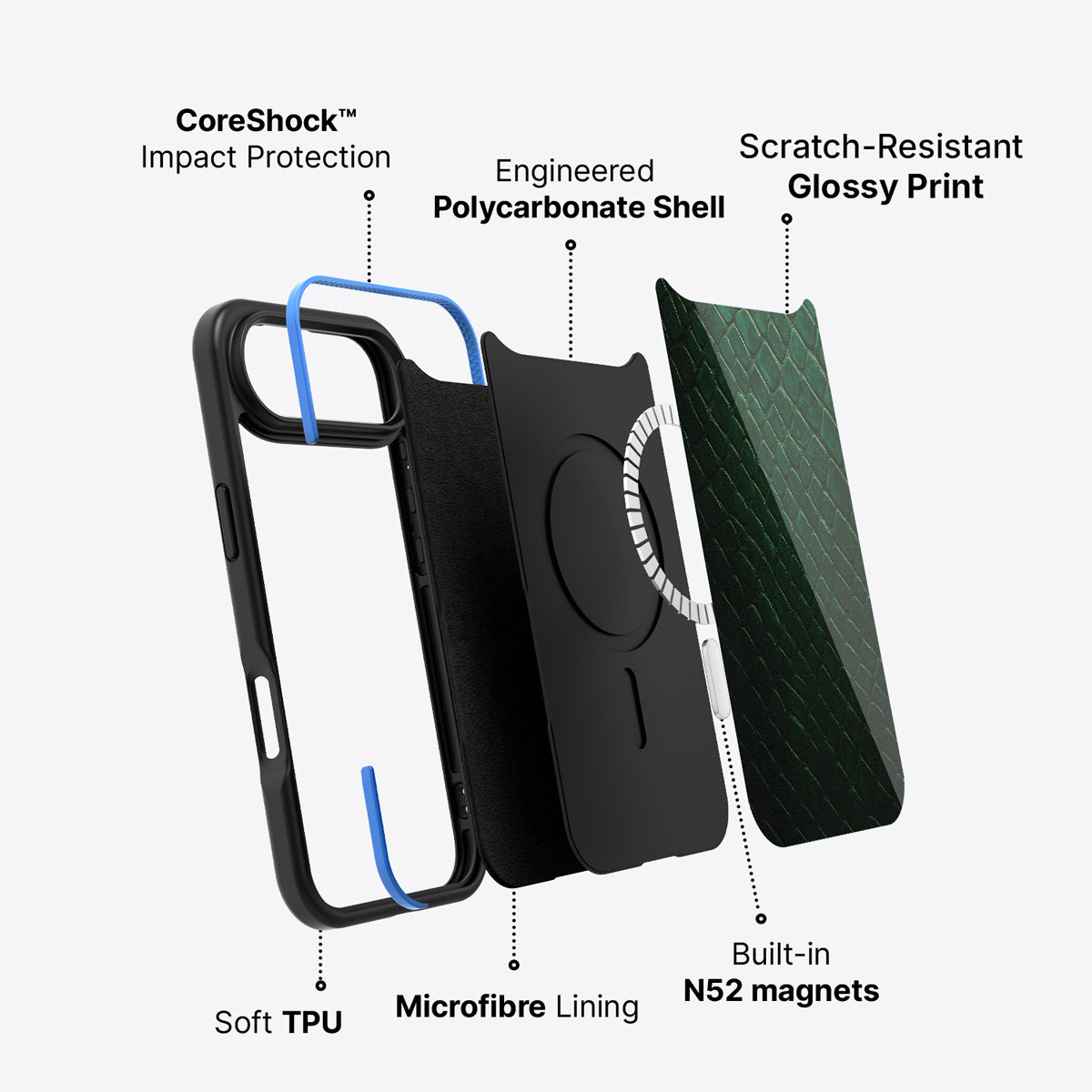 Green Designer iPhone Air Case – Slytherin Senses | MagSafe