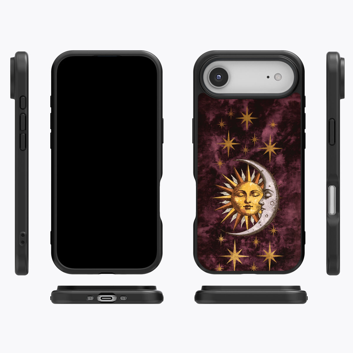 Sun and Moon iPhone Air case cover – multi-angle view