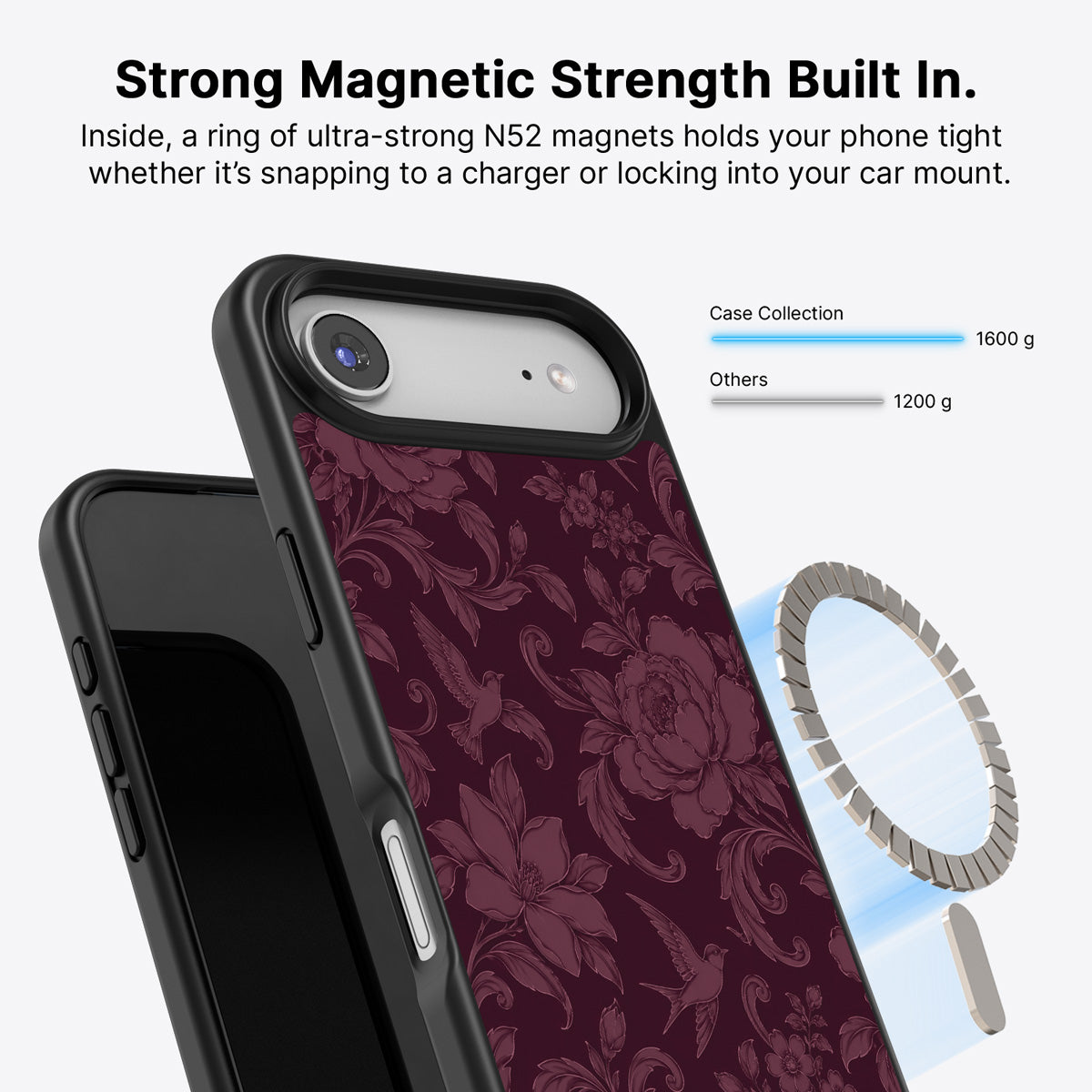 iPhone Air MagSafe case – Swallow Damask design