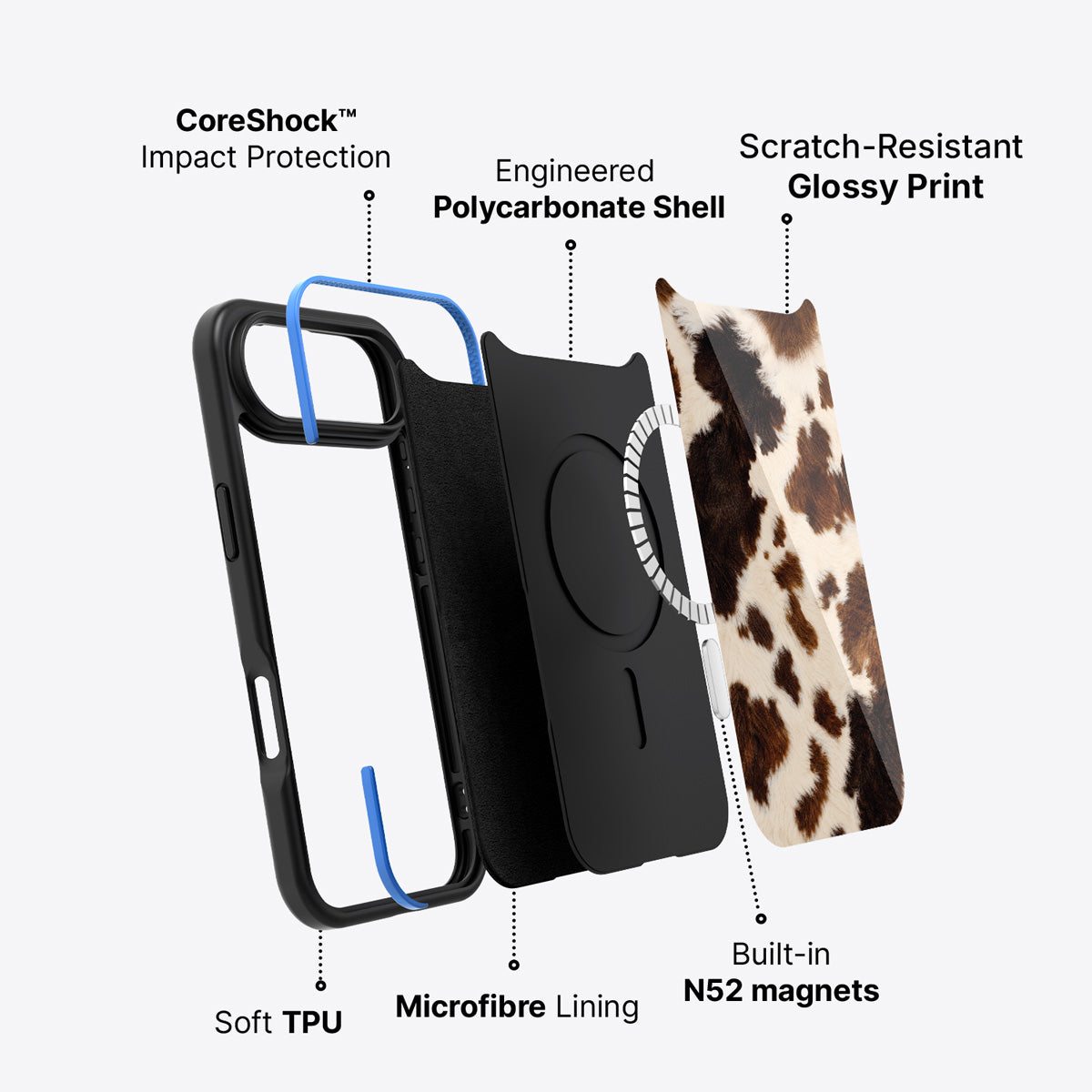 Cowhide Designer iPhone Air Case – Swiss Cow | MagSafe