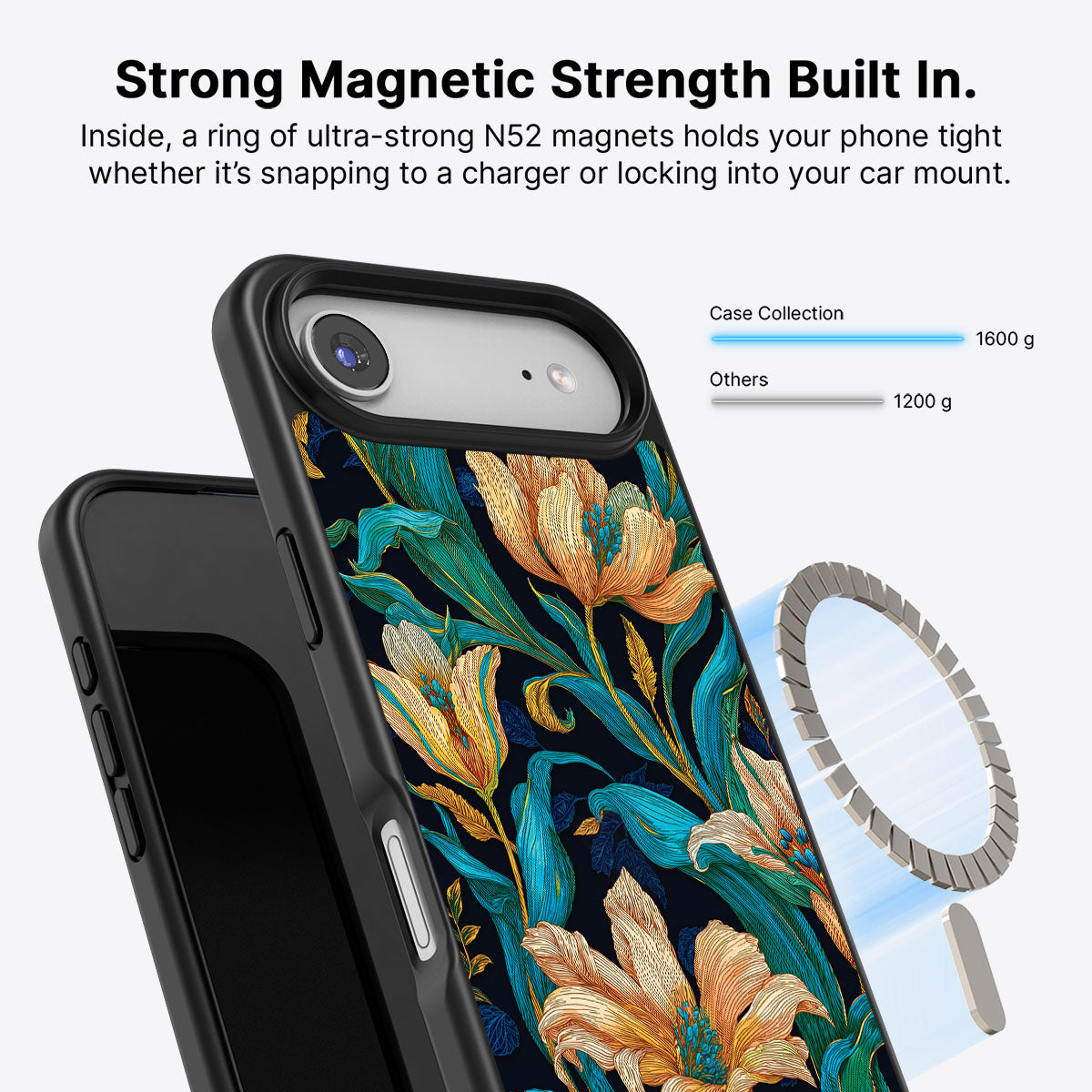 Blue Floral Designer iPhone Air Case – Tulip Play | MagSafe