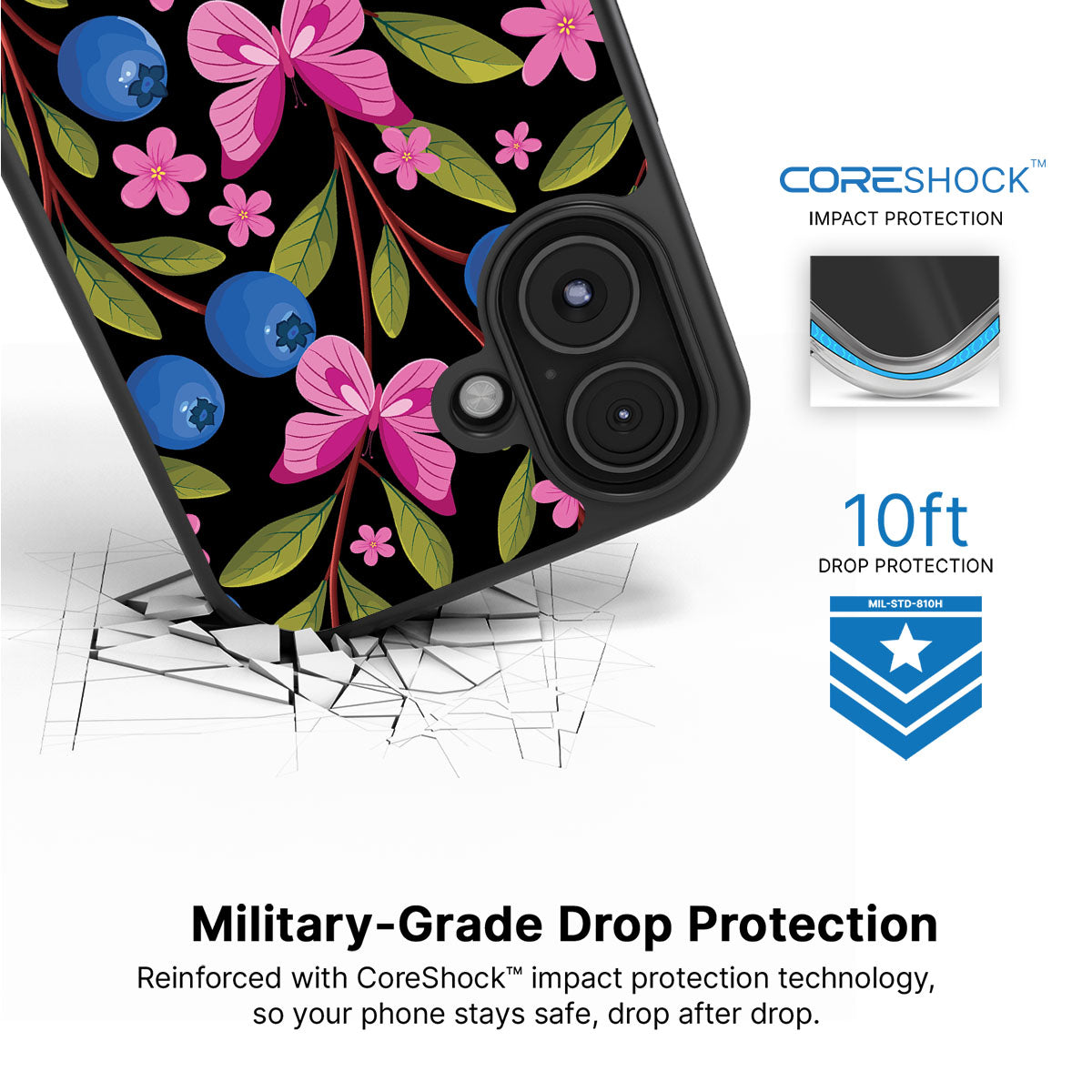 Blueberry Butterflies - iPhone 17 Case #case type_core (magsafe), #case type_core (non magsafe)