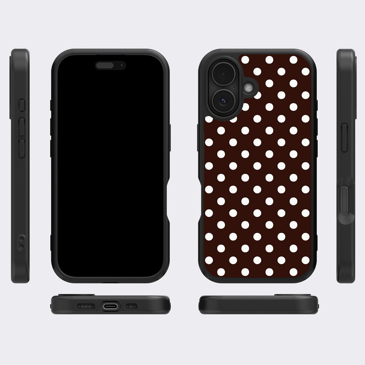 Cocoa Confetti iPhone 17 case cover – multi-angle view