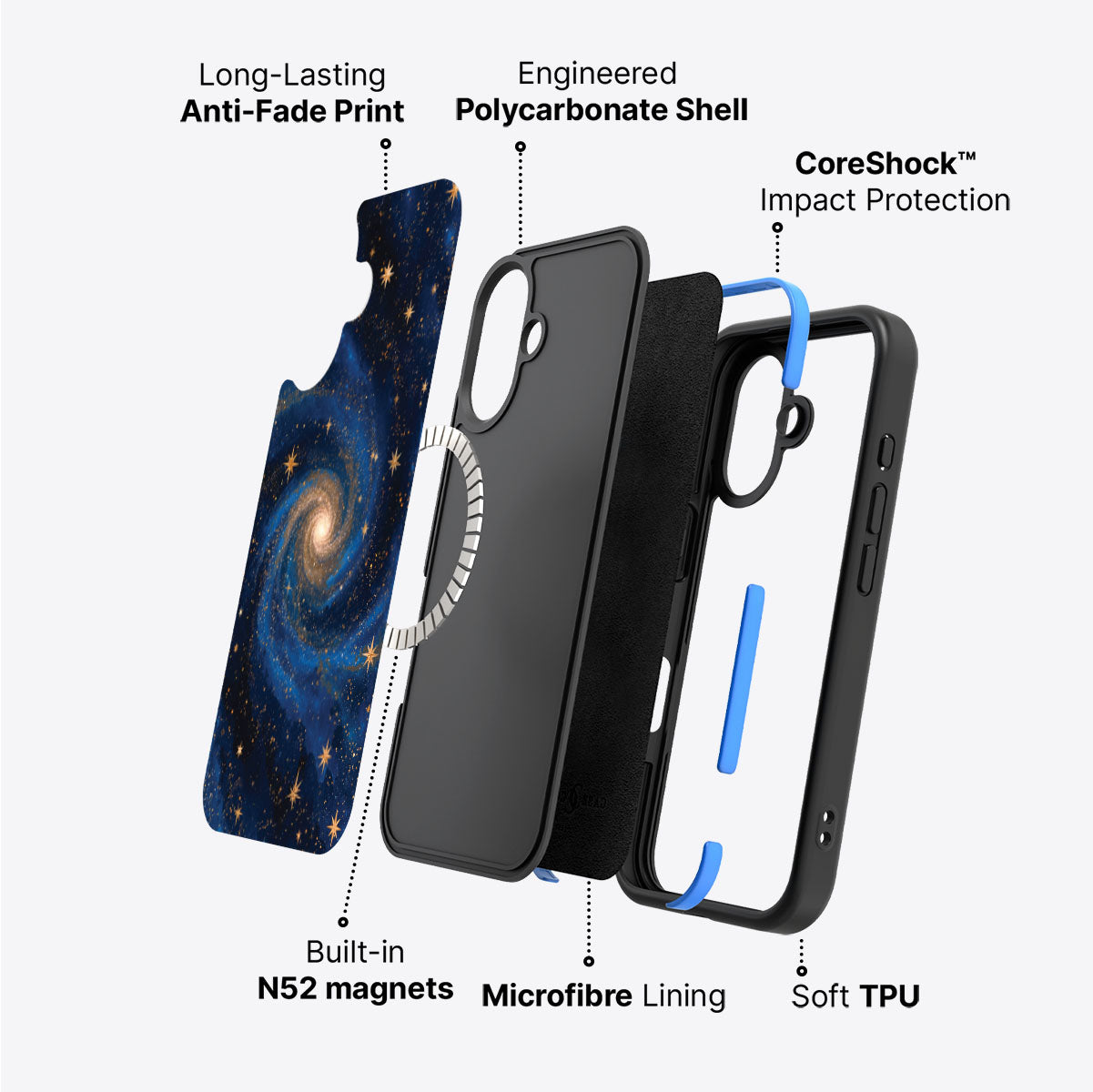 Galaxy Designer iPhone 17 Case – Cosmic Tide | MagSafe