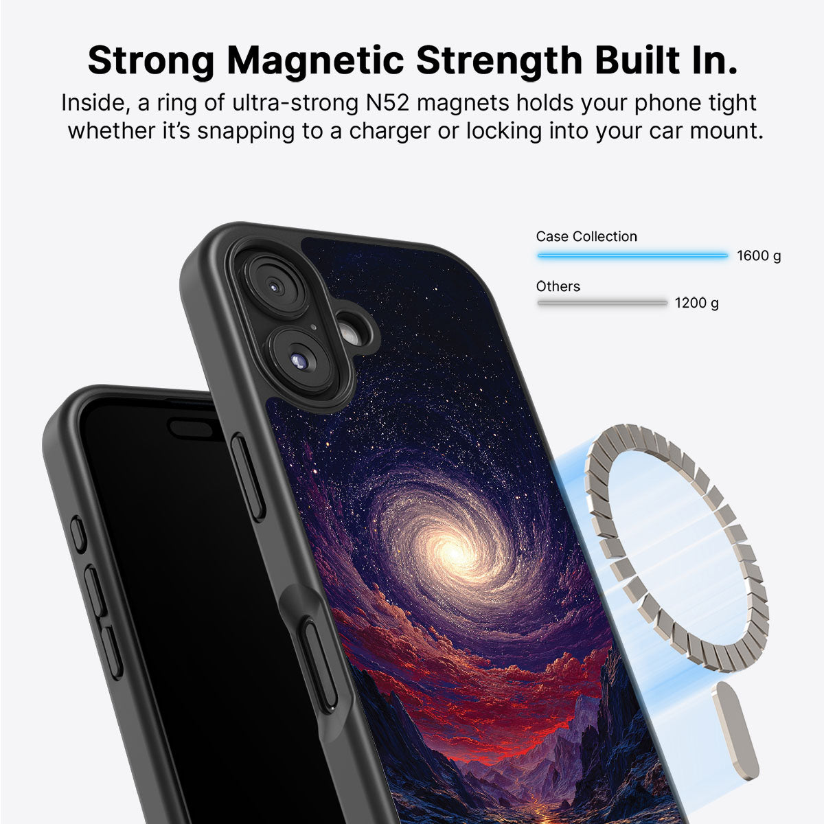 iPhone 17 MagSafe case – Cosmic Vortex design