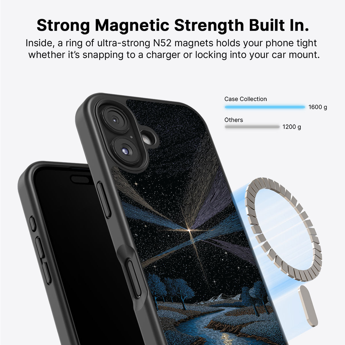 Celestial Designer iPhone 17 Case – Falling Star | MagSafe