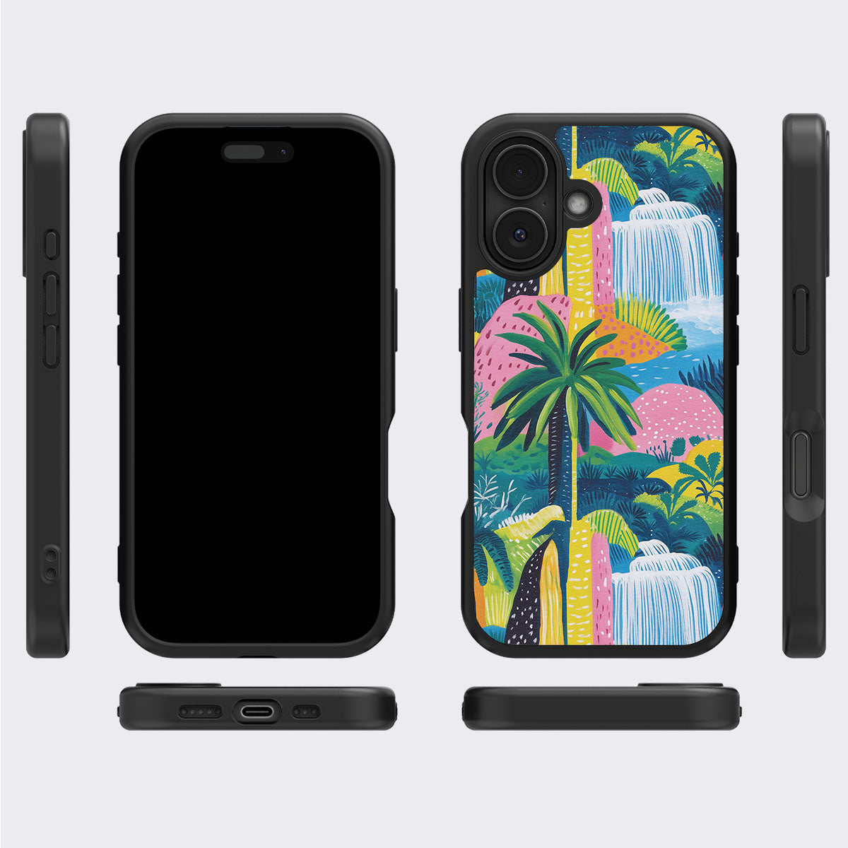 Lively Amazon iPhone 17 case cover – multi-angle view