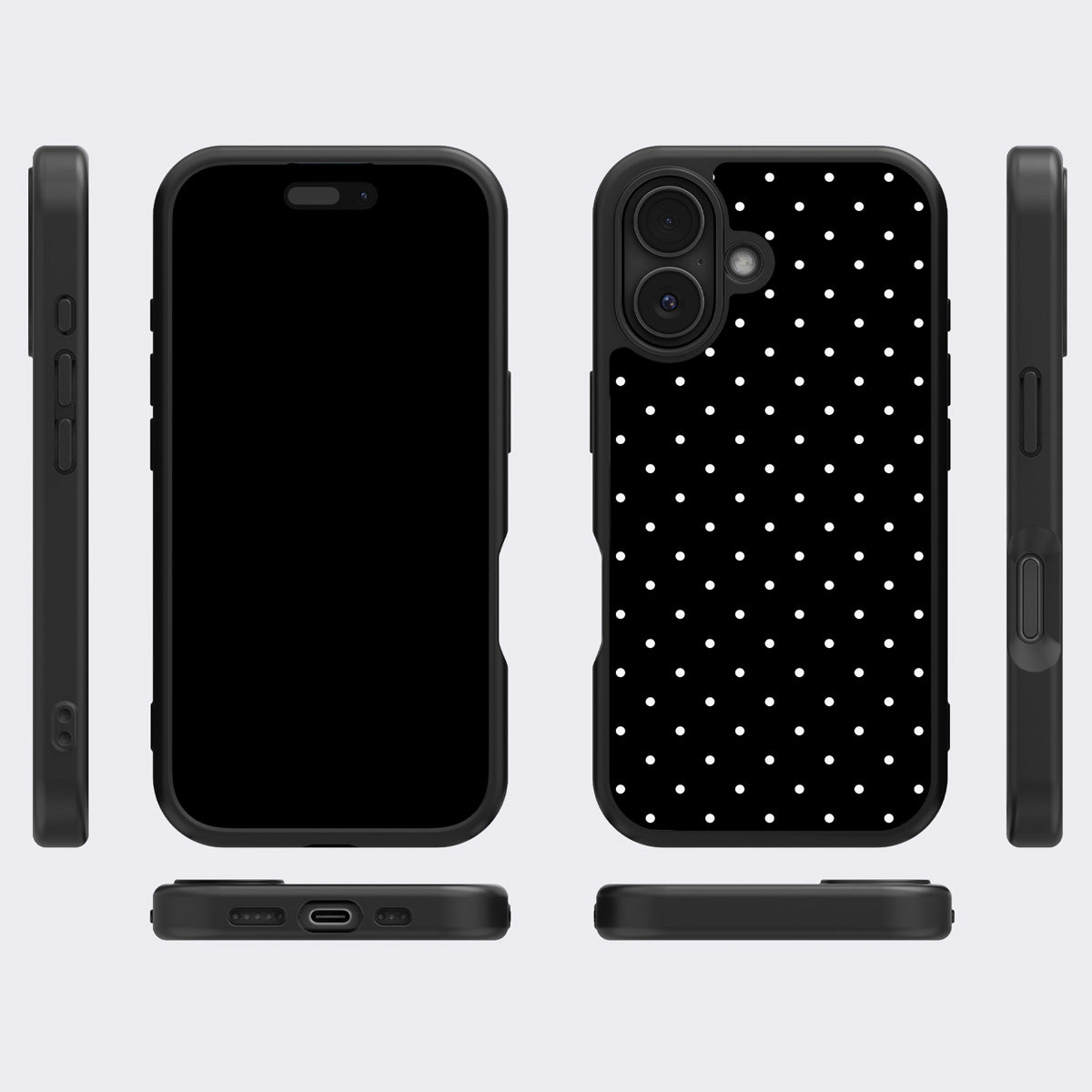 Midnight Confetti iPhone 17 case cover – multi-angle view