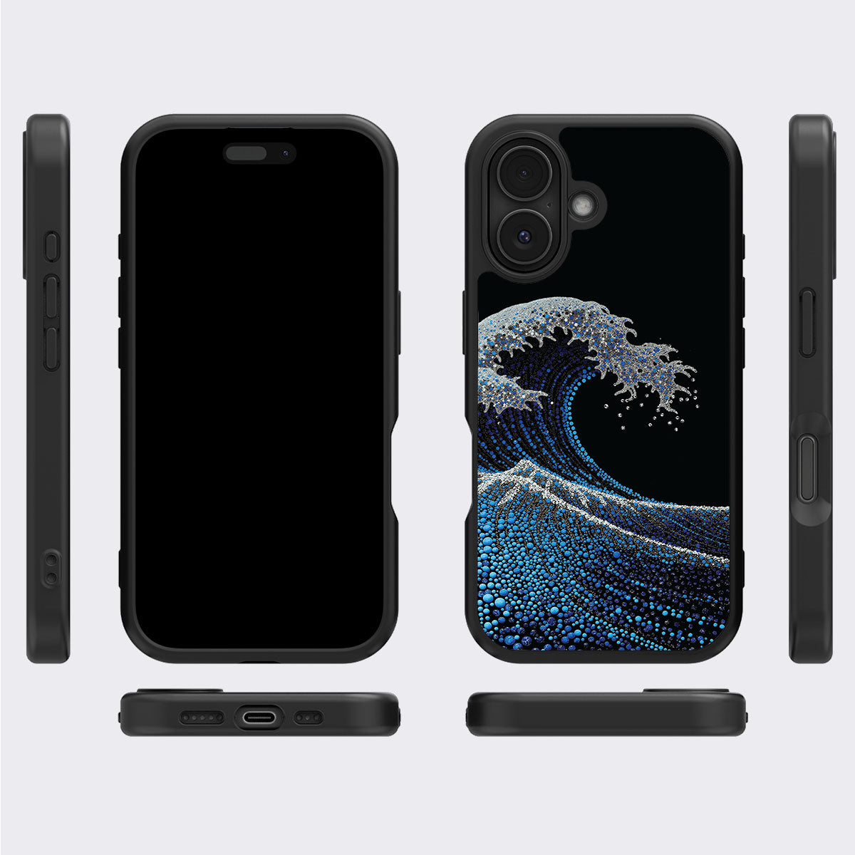 Japanese Designer iPhone 17 Case – Midnight Tide | MagSafe
