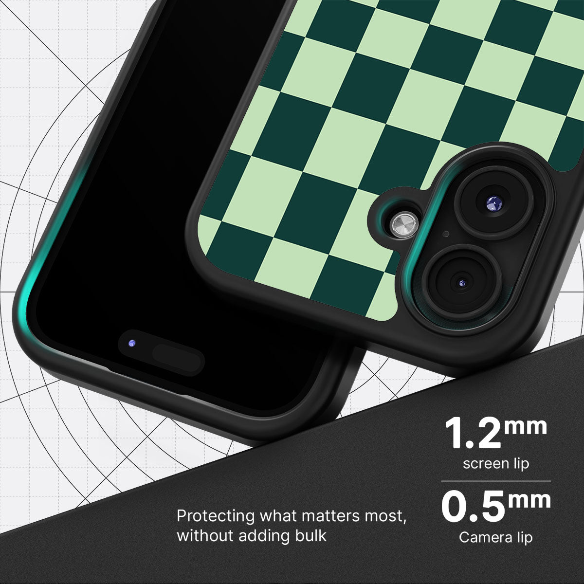 Mint Matrix slim iPhone 17 phone case