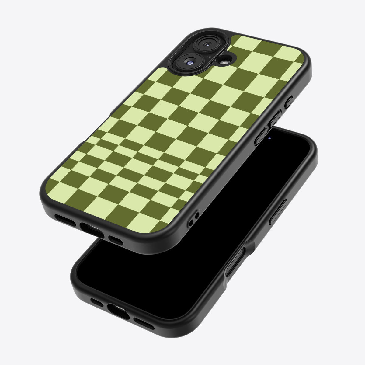 Olive Meadow iPhone 17 case – back and side view