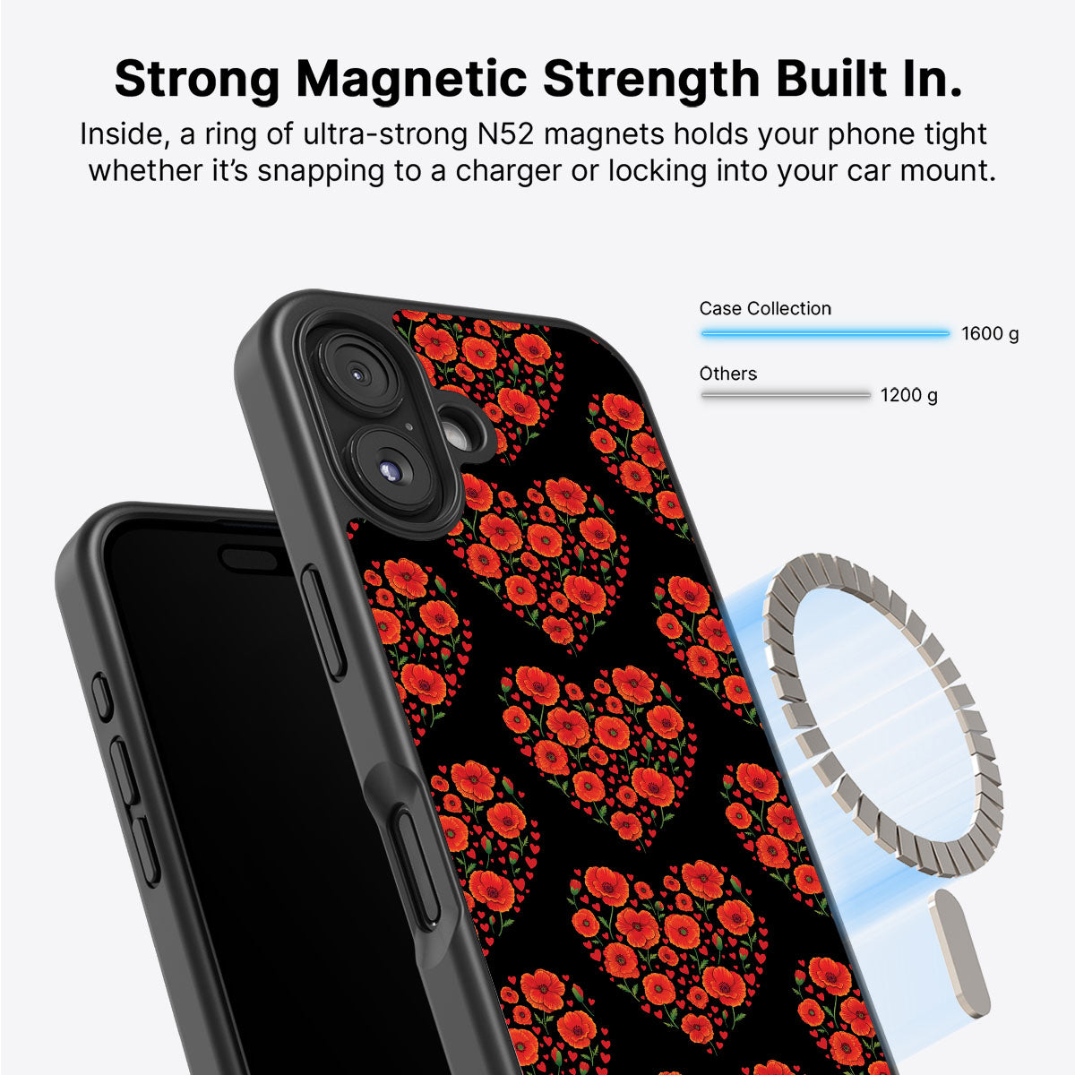 Poppy Heart - iPhone 17 Case #case type_core (magsafe)