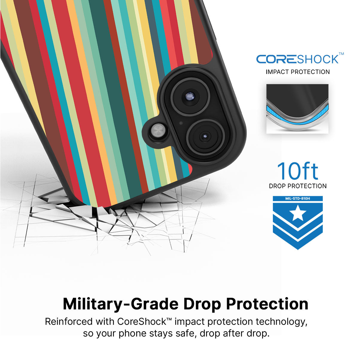 Retro Stripes - iPhone 17 Case #case type_core (magsafe), #case type_core (non magsafe)