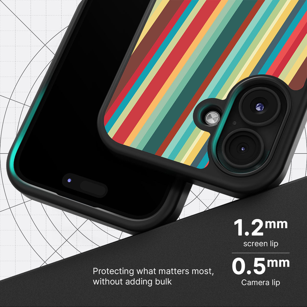 Retro Stripes - iPhone 17 Case #case type_core (magsafe), #case type_core (non magsafe)