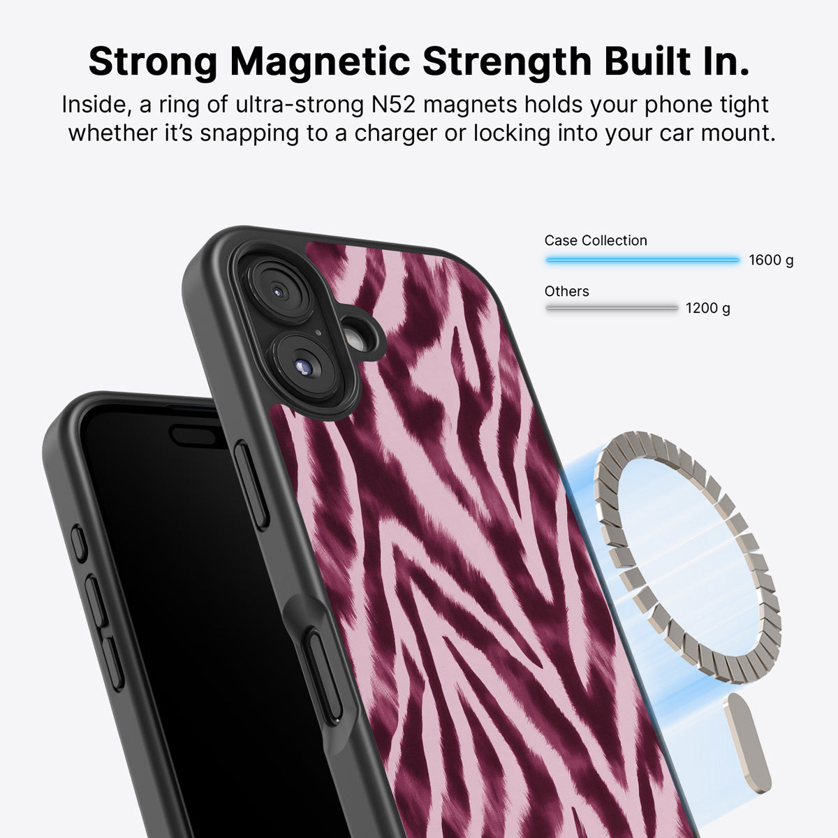 iPhone 17 MagSafe case – Sangria Zebra design