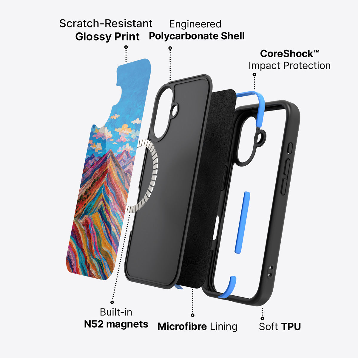 iPhone 17 case construction – Spectrum Ridge phone case