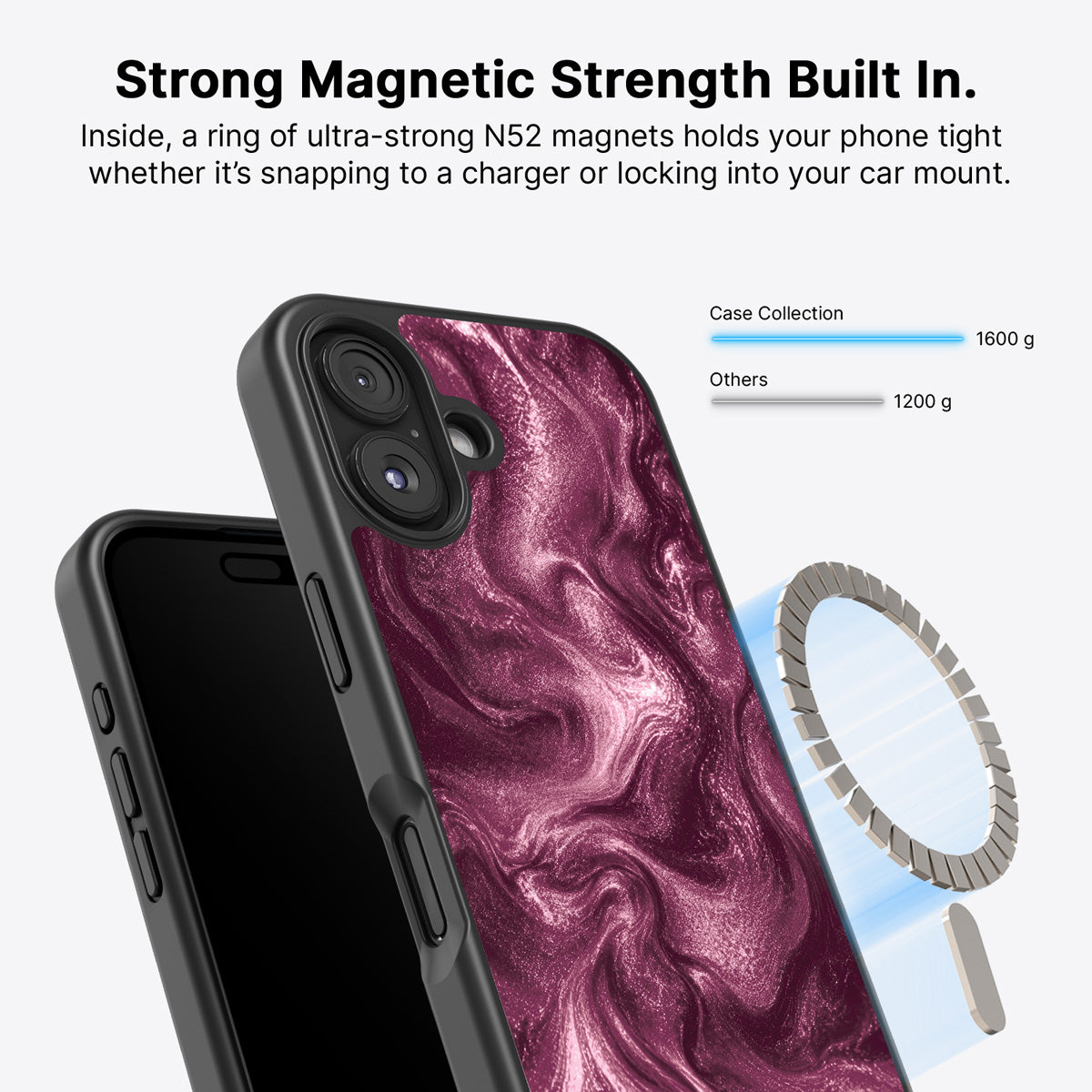 iPhone 17 MagSafe case – Wine Shimmer design