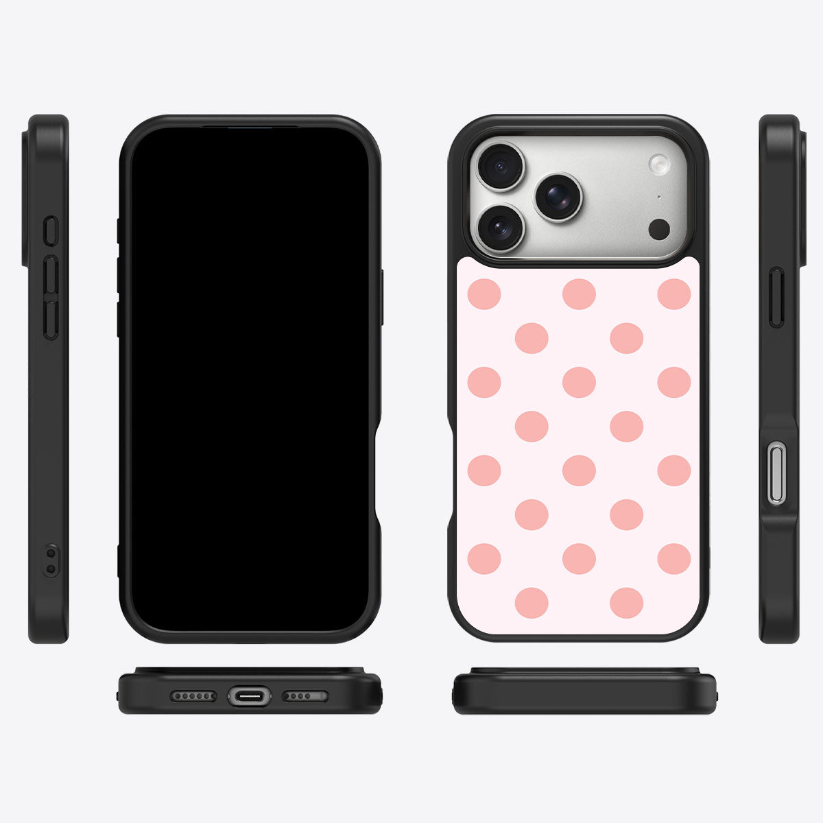 Blush Pearl iPhone 17 Pro case cover – multi-angle view