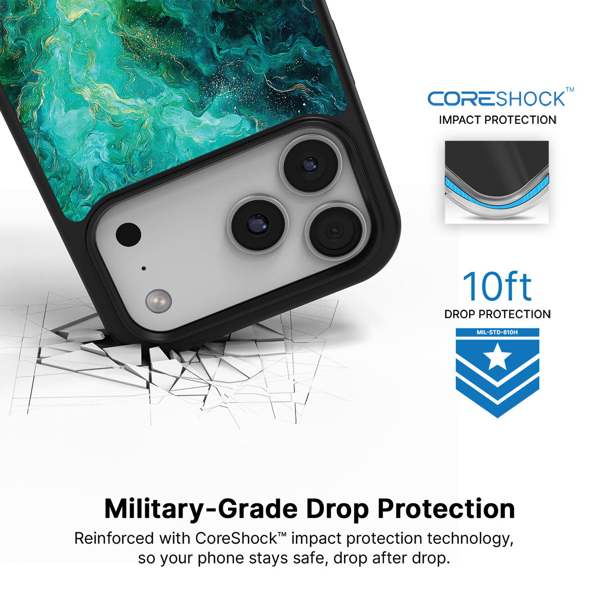 Emerald Storm - iPhone 17 Pro Case #case type_core (magsafe), #case type_core (non magsafe)