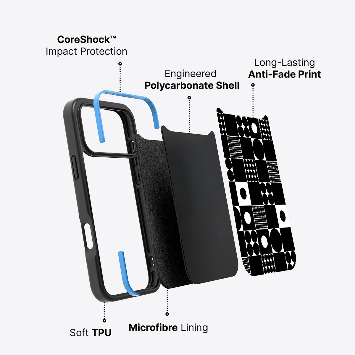 Grid and Orb - iPhone 17 Pro Case #case type_core (non magsafe)