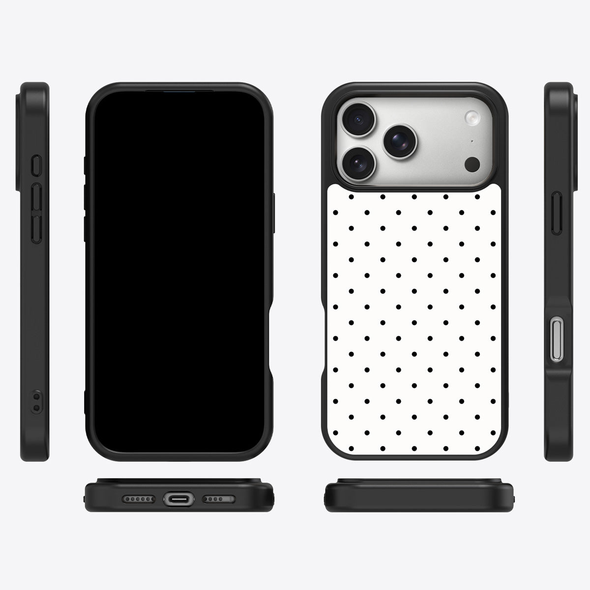 Ivory Sprinkle iPhone 17 Pro case cover – multi-angle view