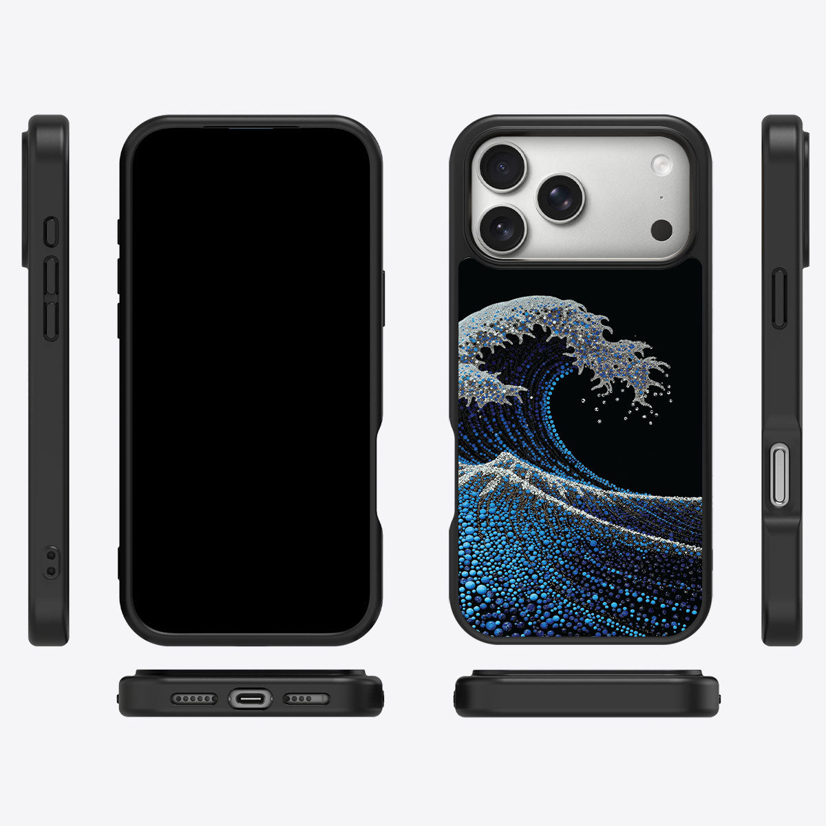 Japanese Designer iPhone 17 Pro Case – Midnight Tide | MagSafe