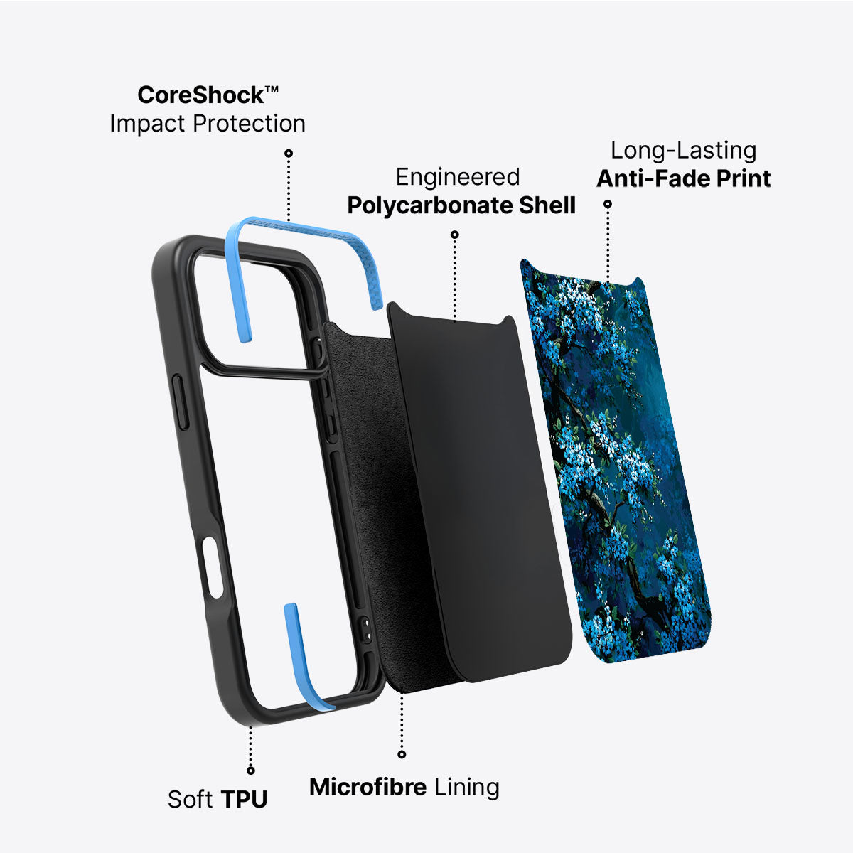 Moonlit Petals - iPhone 17 Pro Case #case type_core (non magsafe)