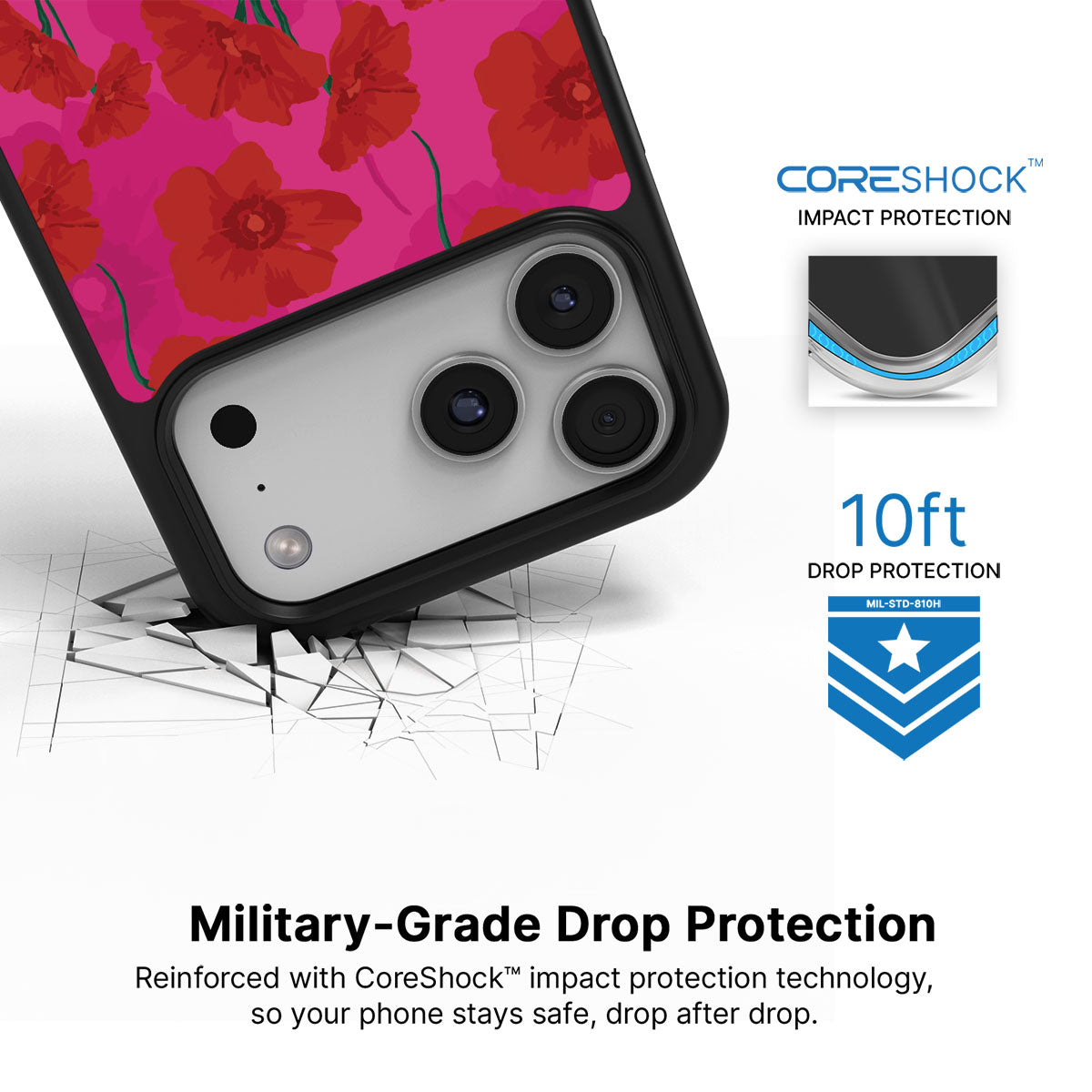 Pink Poppies - iPhone 17 Pro Case #case type_core (magsafe), #case type_core (non magsafe)