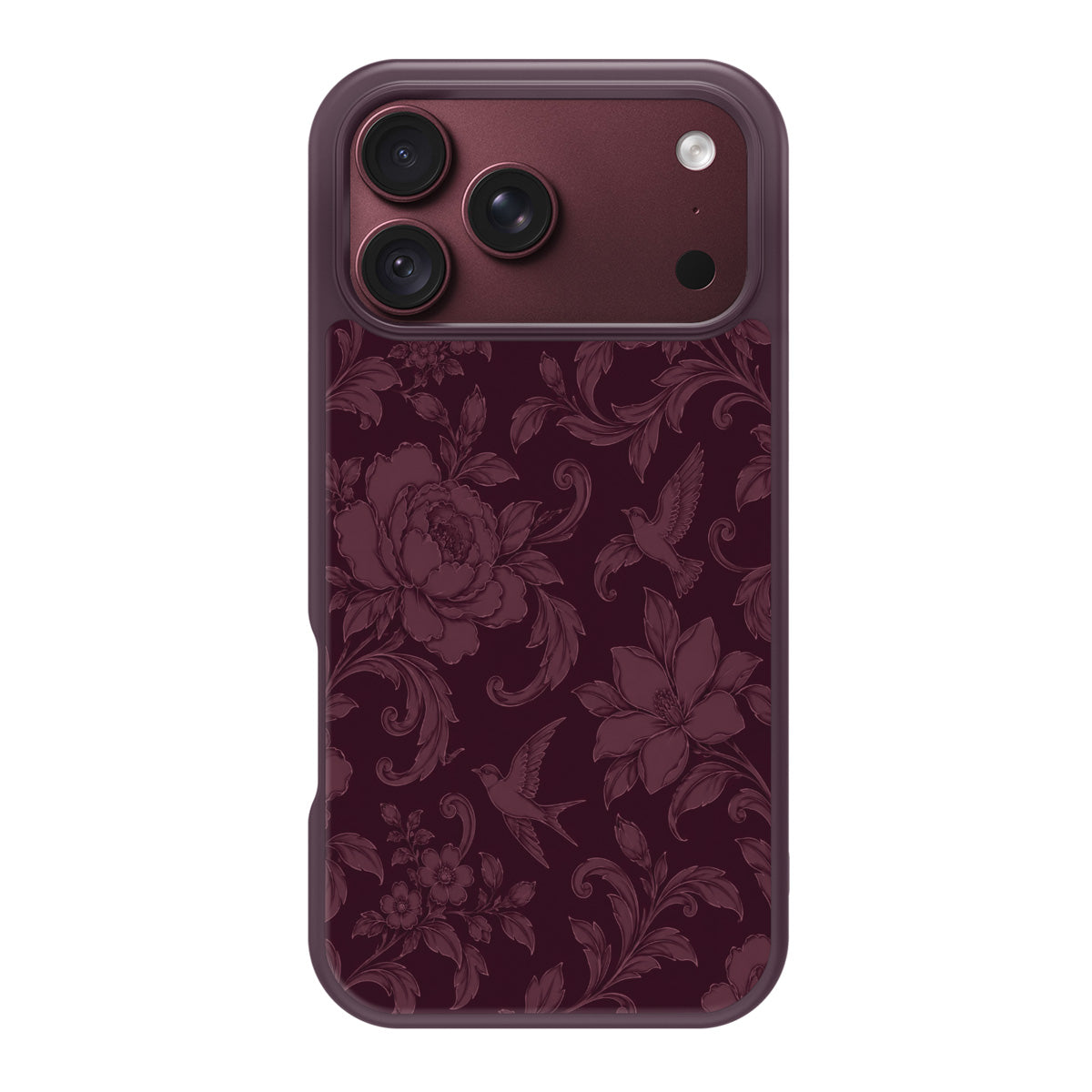 Swallow Damask design back view – iPhone 17 Pro case