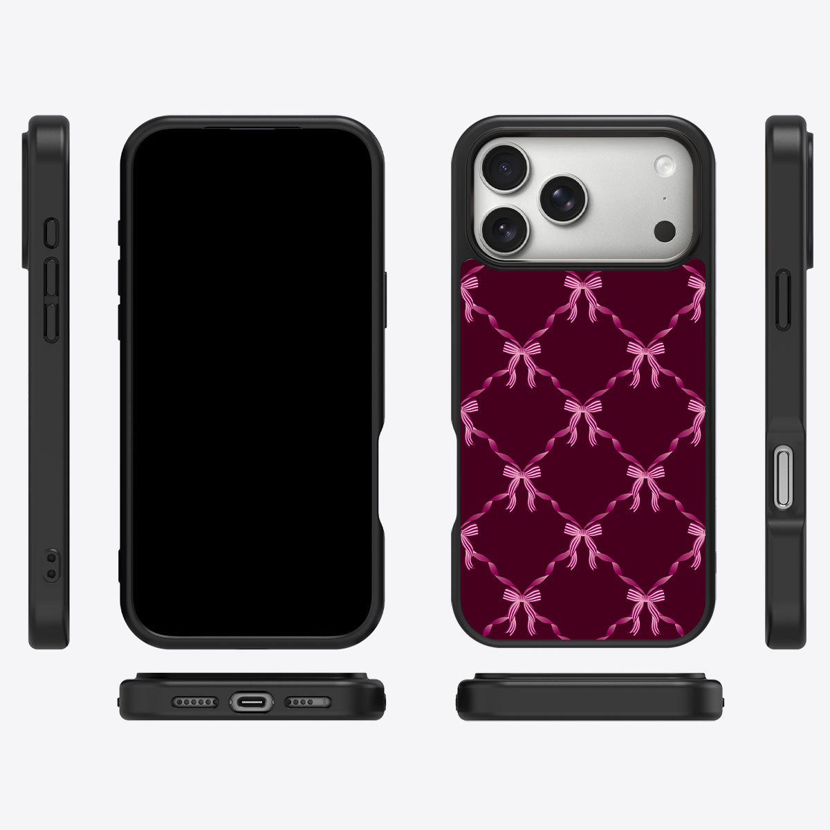 Bordeaux Bow - iPhone 17 Pro Max Case #case type_core (magsafe), #case type_core (non magsafe)