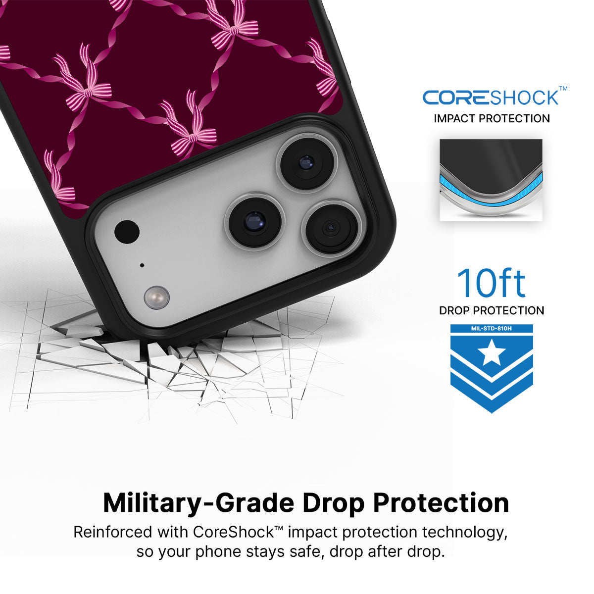 Bordeaux Bow - iPhone 17 Pro Max Case #case type_core (magsafe), #case type_core (non magsafe)