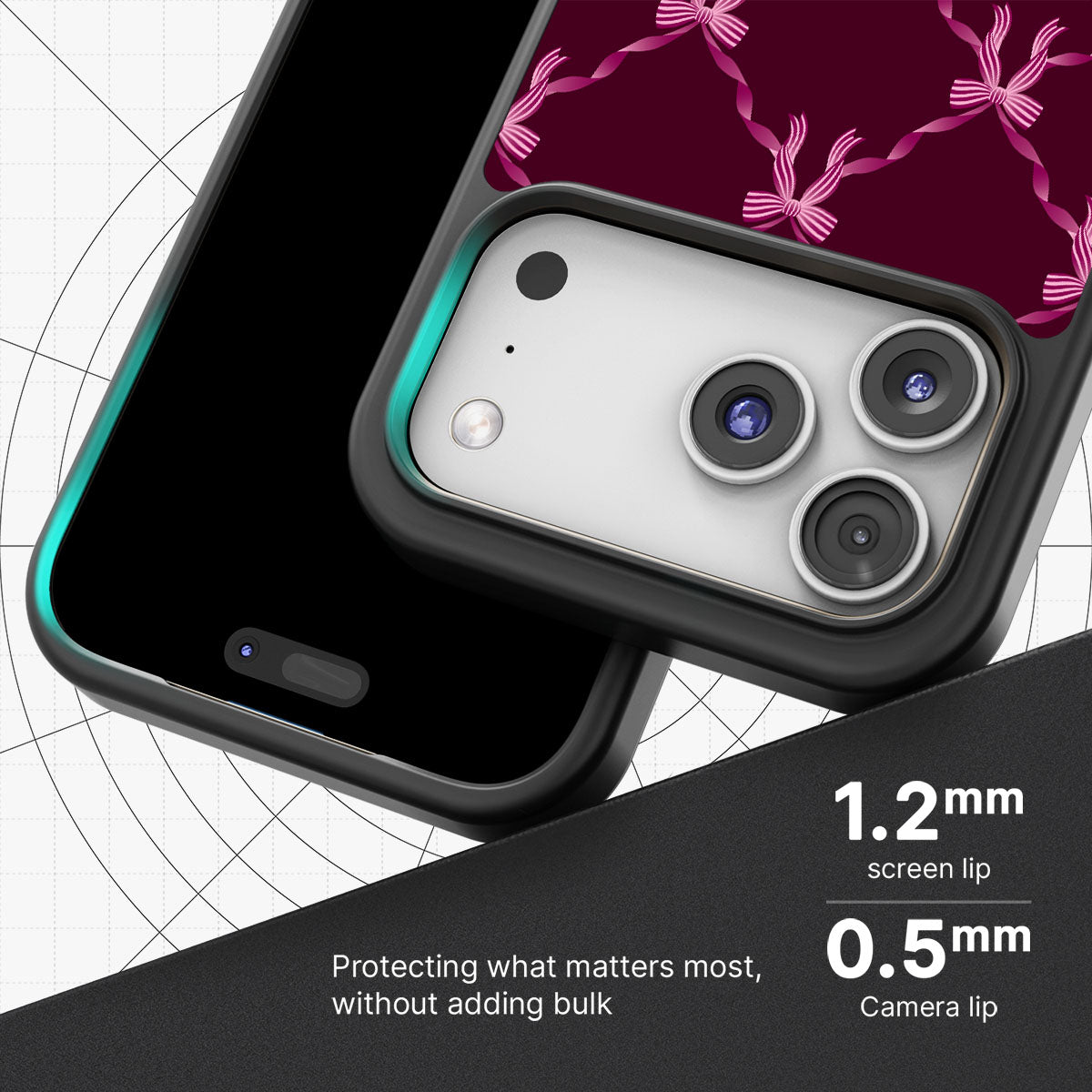 Bordeaux Bow - iPhone 17 Pro Max Case #case type_core (magsafe), #case type_core (non magsafe)