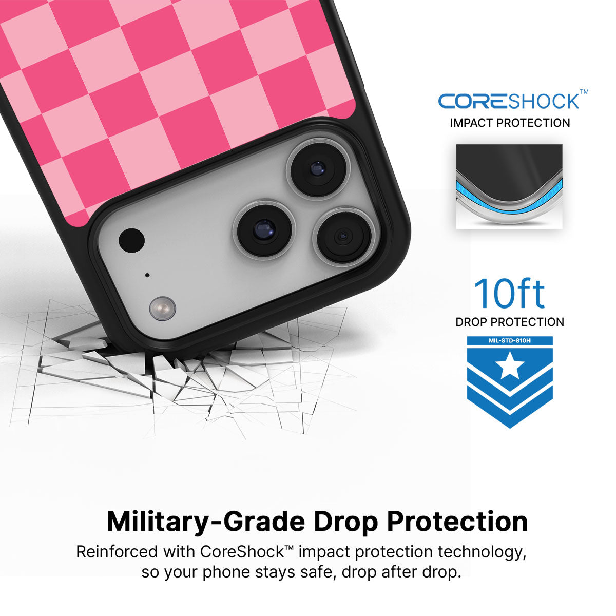 Candy Check iPhone 17 Pro Max case with drop protection