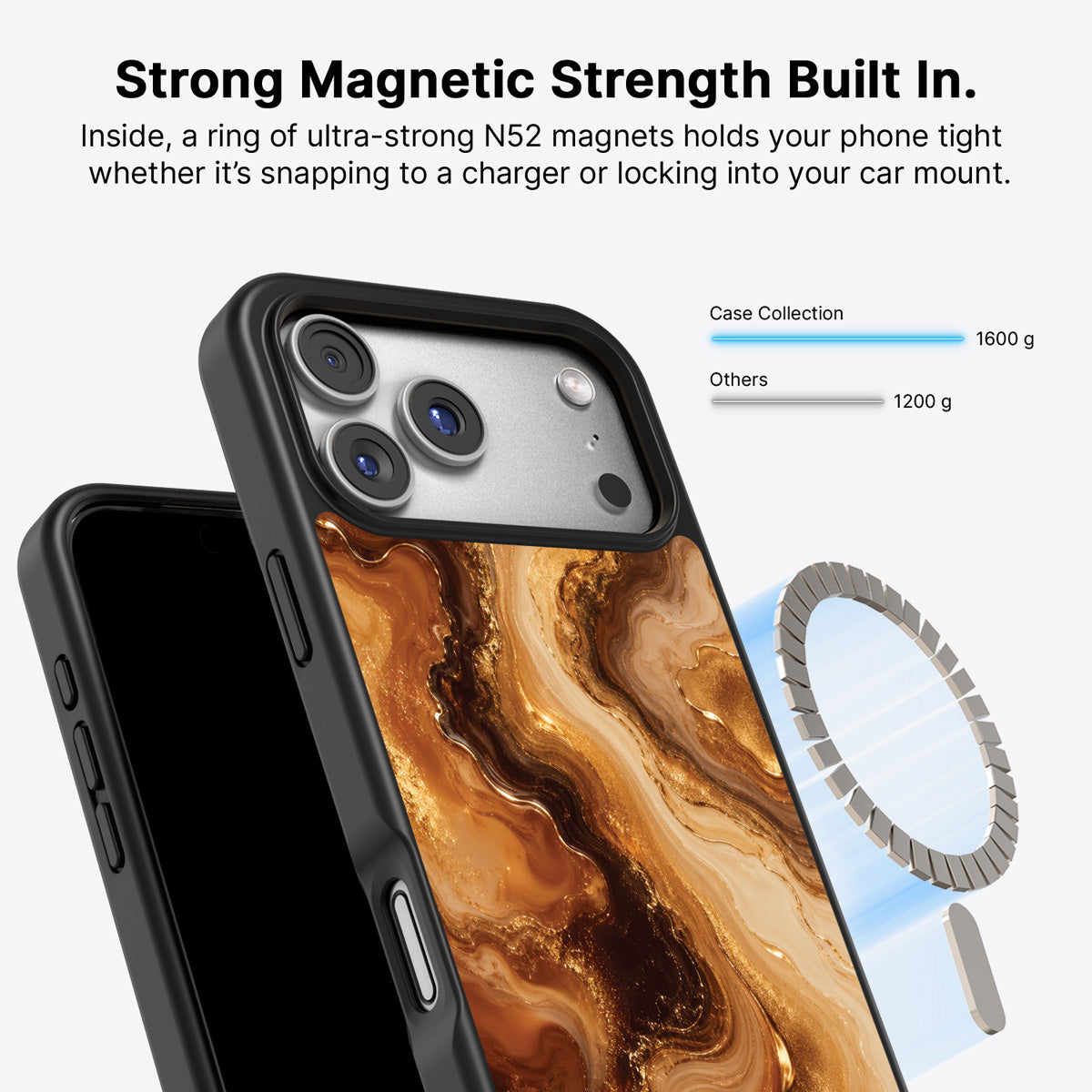 iPhone 17 Pro Max MagSafe case – Caramel Swirl design