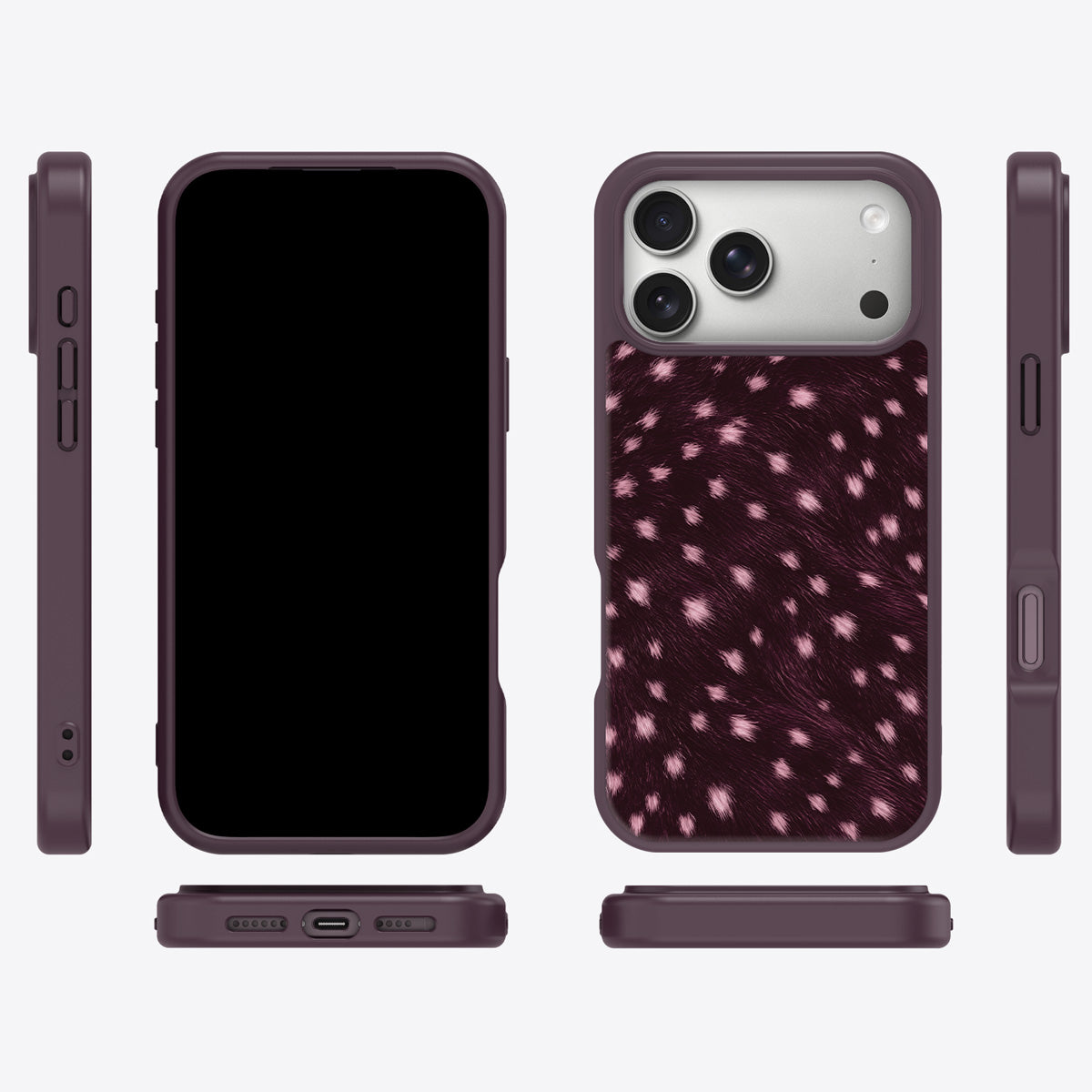 Fawn Spots iPhone 17 Pro Max case cover – multi-angle view