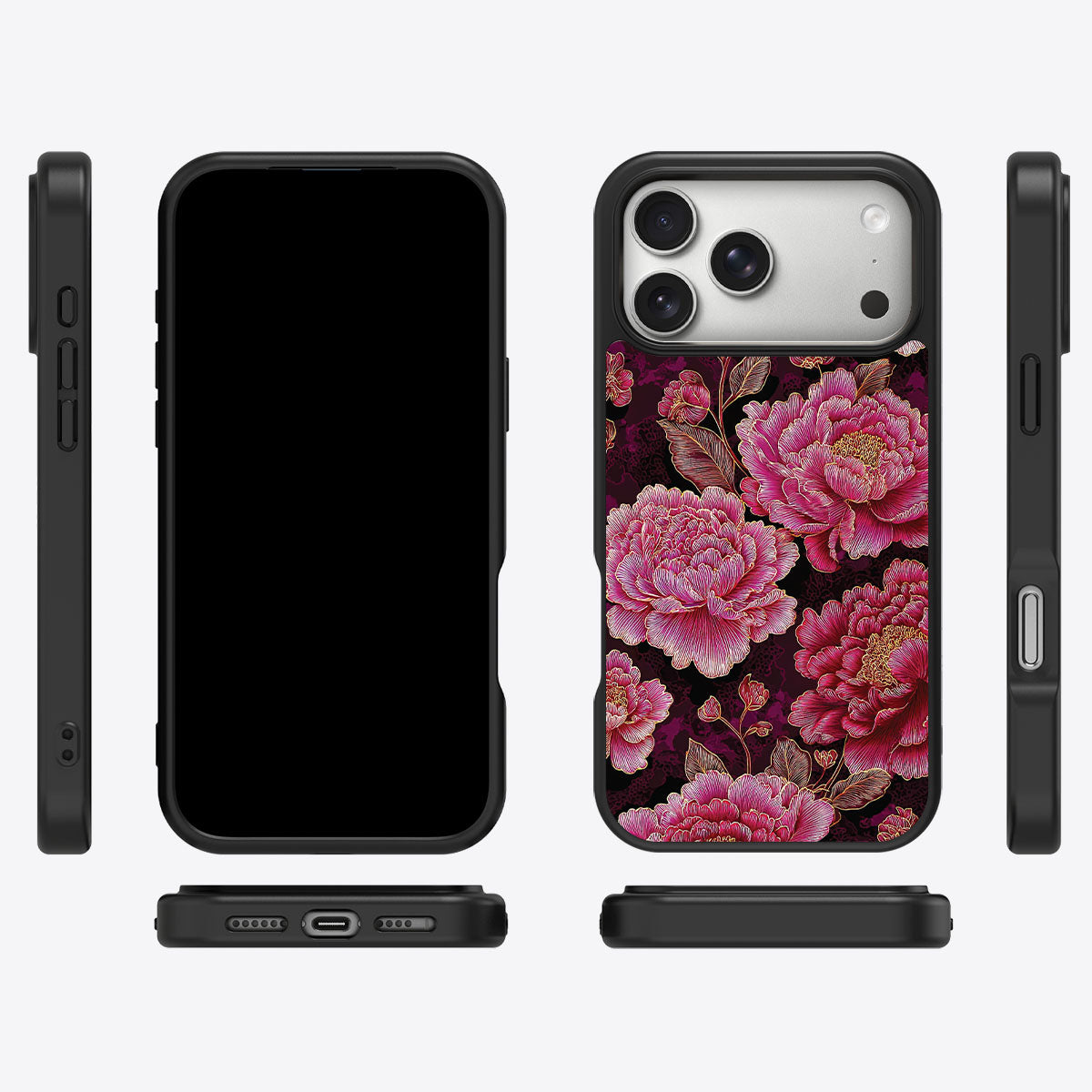 Floral Opulence iPhone 17 Pro Max case cover – multi-angle view