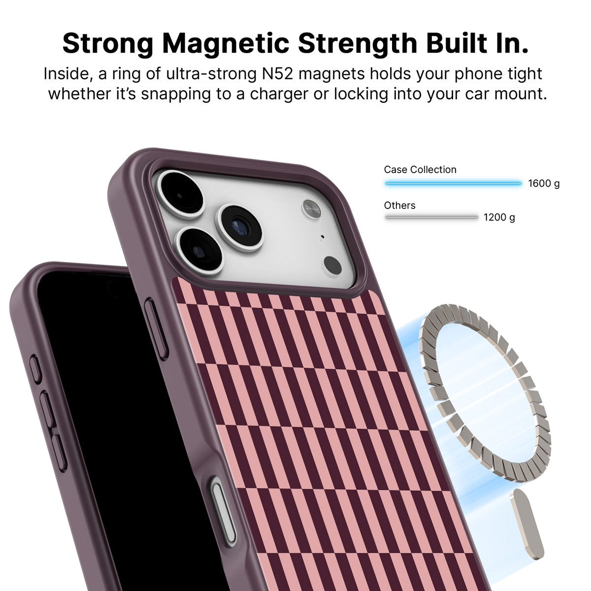 iPhone 17 Pro Max MagSafe case – Garnet Stack design