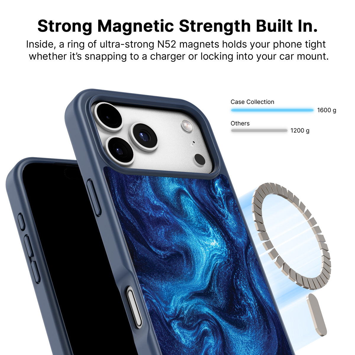 MagSafe case – Indigo Impasto design