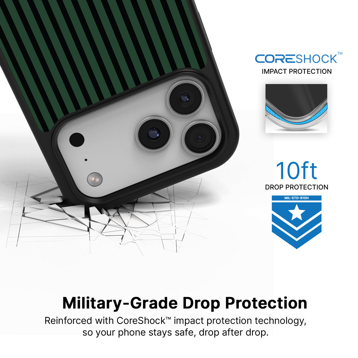 Green Stripe iPhone 17 Pro Max Case – Jungle Rule | MagSafe
