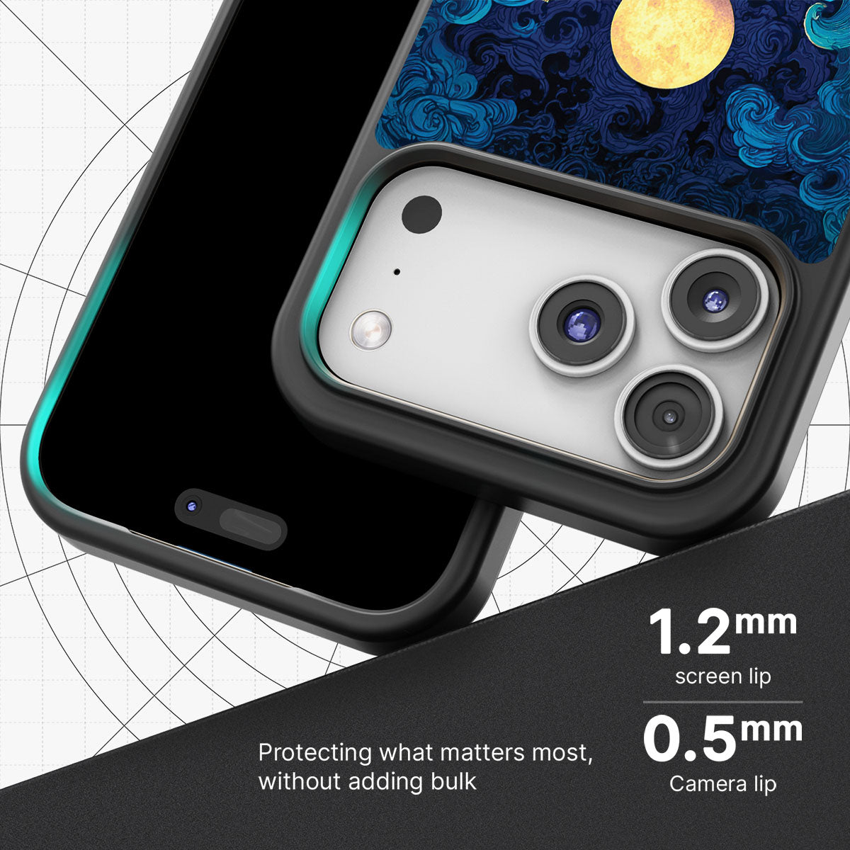 Moonlit Tide slim iPhone 17 Pro Max phone case
