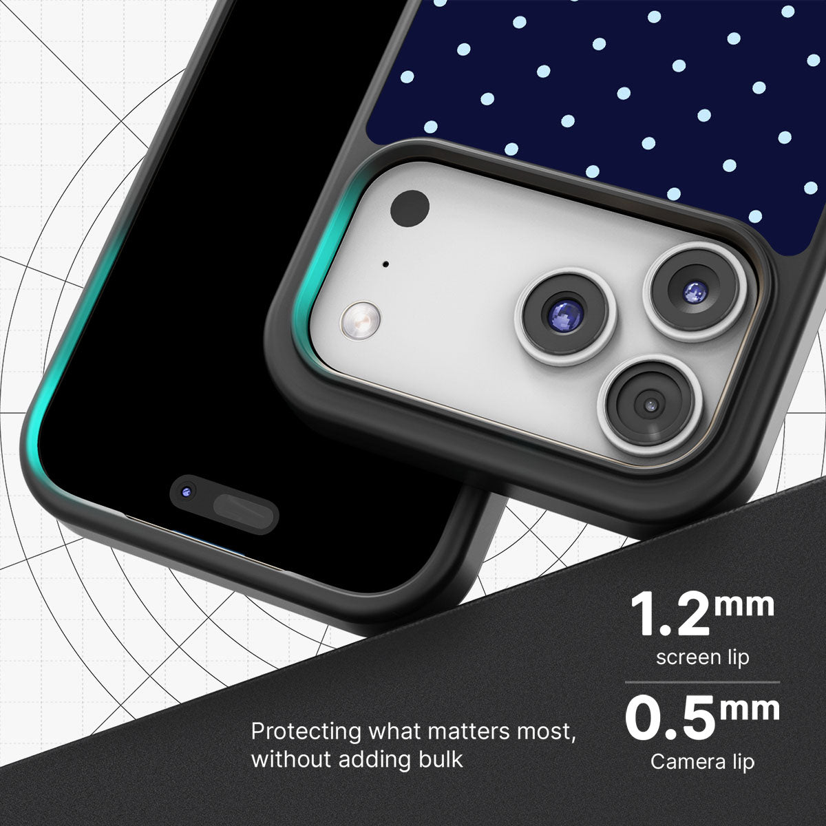 Navy Whisper slim iPhone 17 Pro Max phone case
