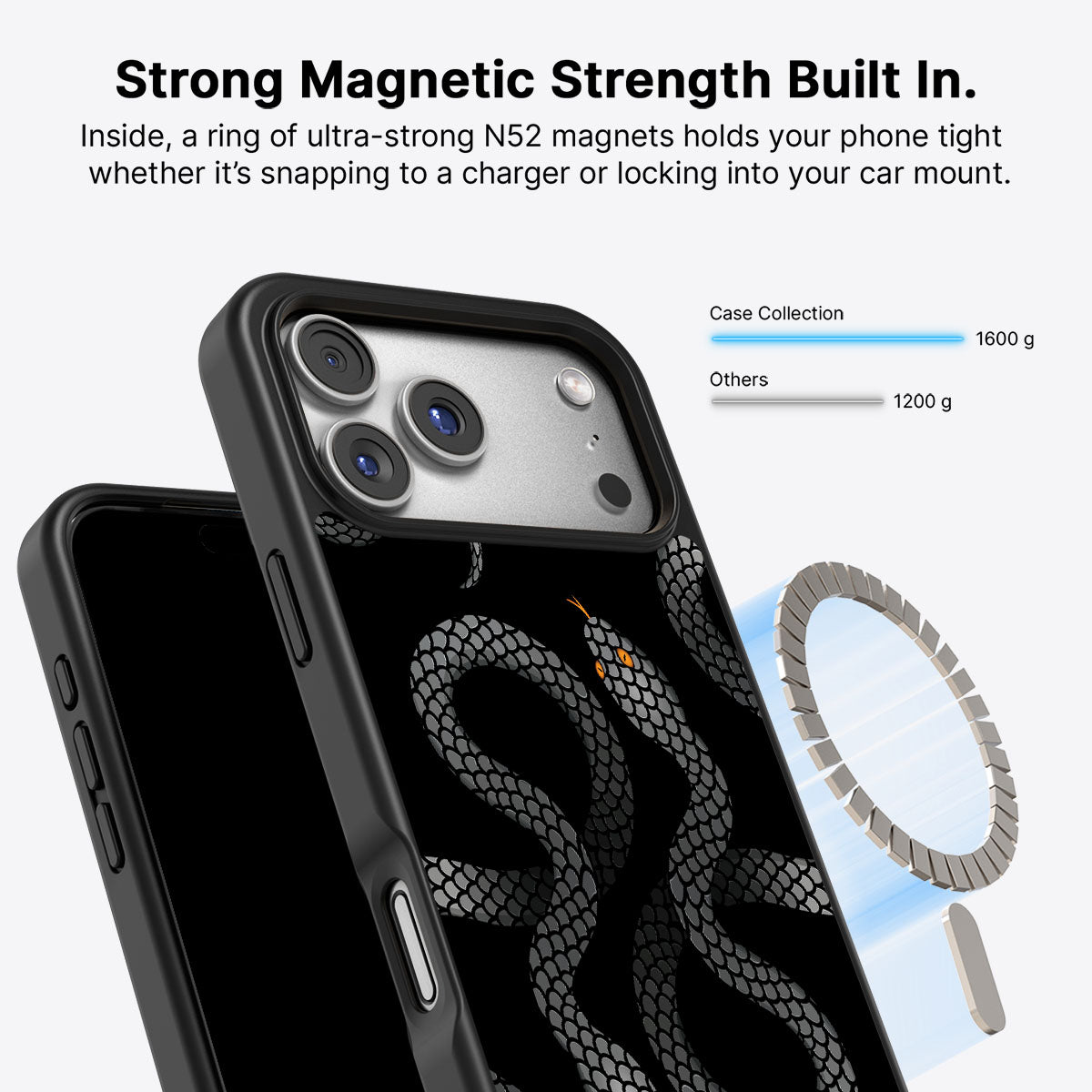 Noir Serpent - iPhone 17 Pro Max Case #case type_core (magsafe)