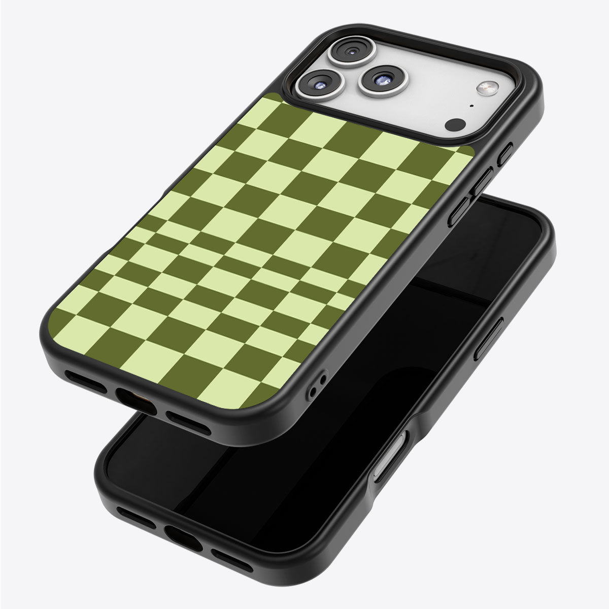 Olive Meadow iPhone 17 Pro Max case – back and side view