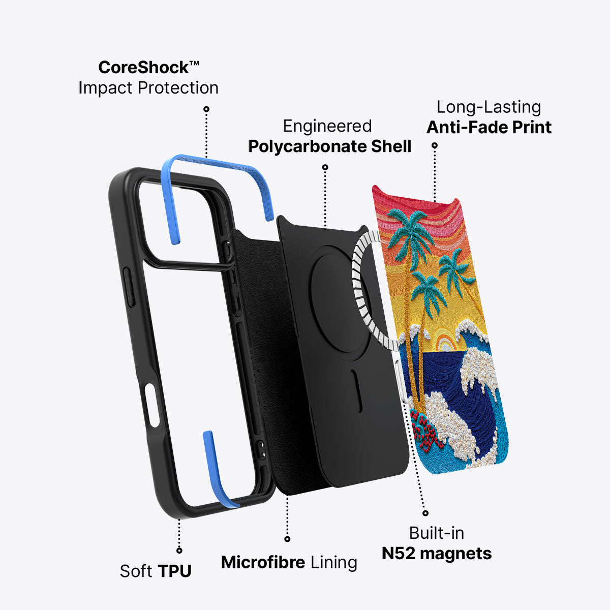 Tropical Designer iPhone 17 Pro Max Case – Paper Tropics | MagSafe