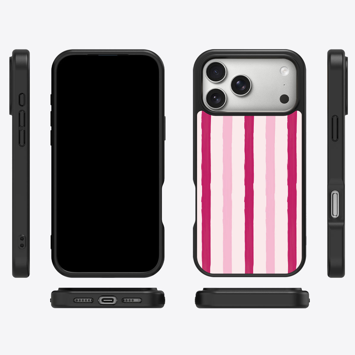Pink Watercolor Stripes - iPhone 17 Pro Max Case #case type_core (magsafe), #case type_core (non magsafe)